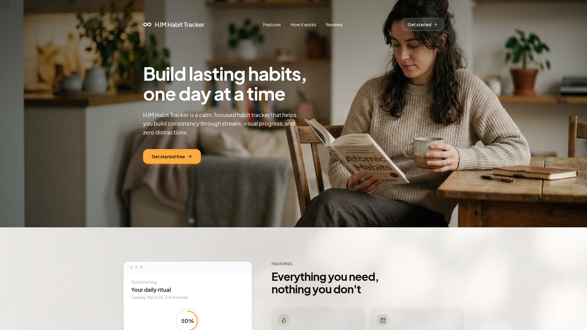 HJM Habit Tracker — Web Application preview