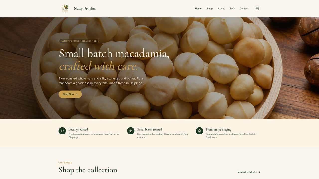 Nutty Delights — E-commerce preview